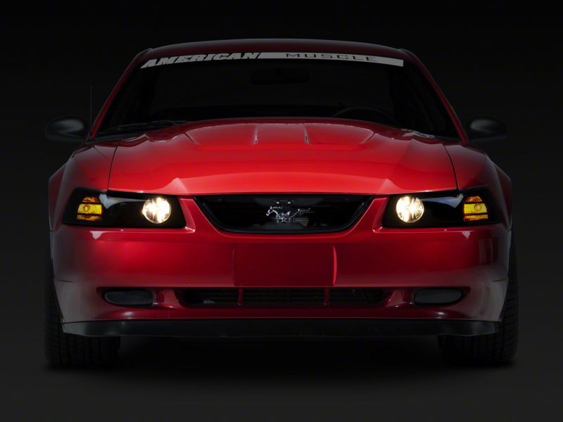 Raxiom 99-04 Ford Mustang Axial Series Projector Headlights- Blk Housing (Smoked Lens) 49126 49126 Photo - Close Up