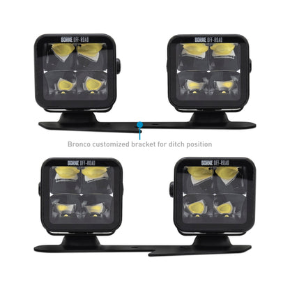 Borne Off-Road 21+ Bronco Light Pods 4pc Ditch 3x3 Spot BNLT-BR-21-DT4S BNLT-BR-21-DT4S Photo - Primary