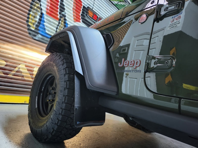 Rally Armor 19-23 Jeep JT Gladiator Mojave/Rubicon Black Mud Flap w/ Metallic Black Logo MF104-BLK-MBK MF104-BLK-MBK User 1