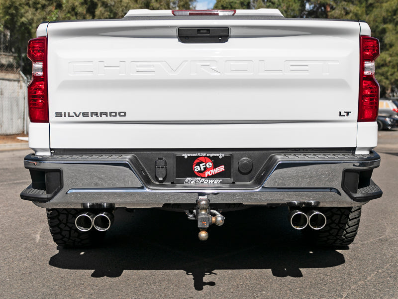 aFe Vulcan Series 3in-2-1/2in 304 SS Cat-Back 2019 GM Silverado 1500 V8-5.3L w/ Polished Tips 49-34104-P 49-34104-P Photo - Mounted