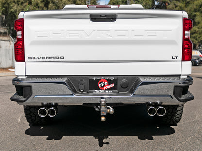 aFe Vulcan Series 3in-2-1/2in 304 SS Cat-Back 2019 GM Silverado 1500 V8-5.3L w/ Polished Tips 49-34104-P 49-34104-P Photo - Mounted