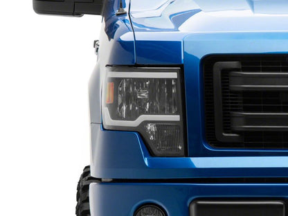 Raxiom 09-14 Ford F-150 Axial Series Headlight w/ SEQL LED Bar- Blk Housing (Clear Lens) T566368 T566368 Photo - Close Up