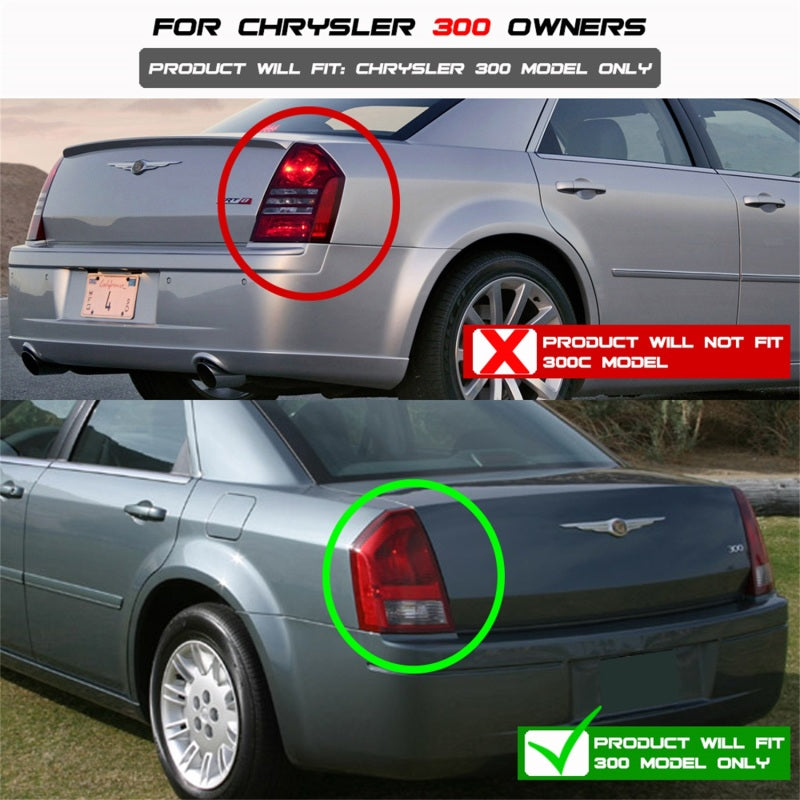 Spyder Chrysler 300 05-07 LED Tail Lights Smoke ALT-YD-CHR305-LED-SM 5001665 5001665 Photo - Mounted