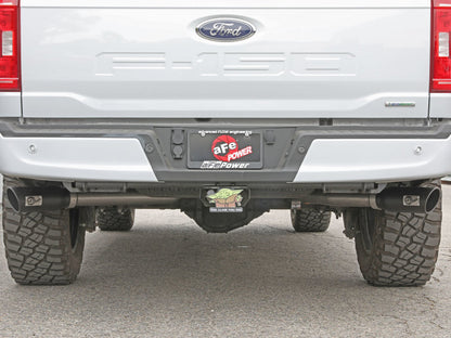 aFe Vulcan 3in 304 SS Cat-Back Exhaust 2021 Ford F-150 V6 2.7L/3.5L (tt)/V8 5.0L w/ Black Tips 49-33126-B 49-33126-B Photo - Mounted