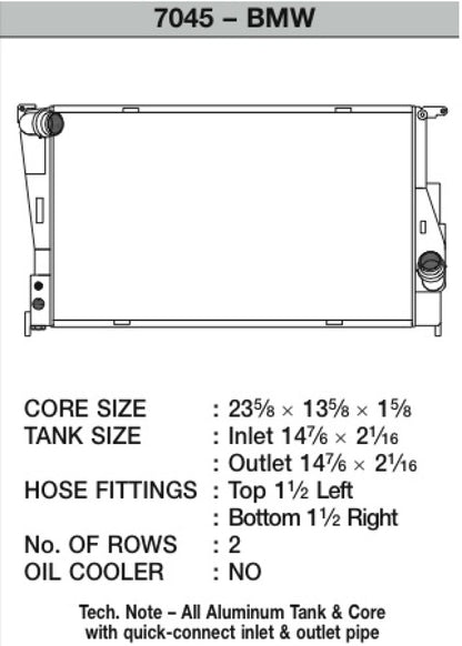 CSF 2011+ BMW 1 Series M 08-11 BMW 135i 07-11 BMW 335 manual transmissions 7045 Technical Drawing