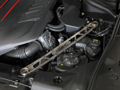 aFe CONTROL 304 Stainless Steel Front Suspension Strut Brace Raw - Toyota GR Supra (A90) 20-21 450-721003-A 450-721003-A Photo - Mounted
