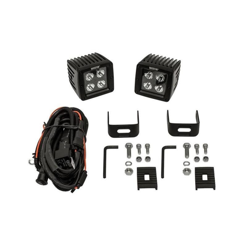 Westin HyperQ LED Auxiliary Lights 3in x 3in cube 20w Flood - Black 09-12205B-PR 09-12205B-PR Photo - Unmounted