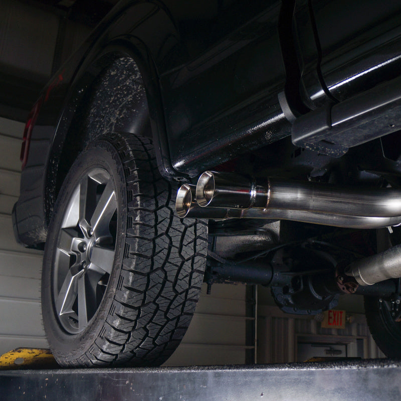 Stainless Works 2015-18 F-150 Exhaust X-Pipe Resonator Muffler Exits In Front Of Passenger Rear Tire FT15CBFT FT15CBFT Photo - Mounted