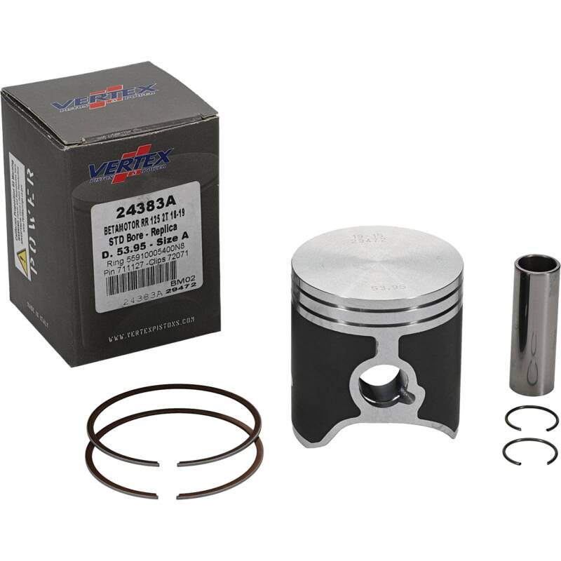 Vertex Pistons Vertex Piston 18-24 Beta RR 2T 125 125cc Cast Replica Piston Kit 24383A 24383A Photo - Primary
