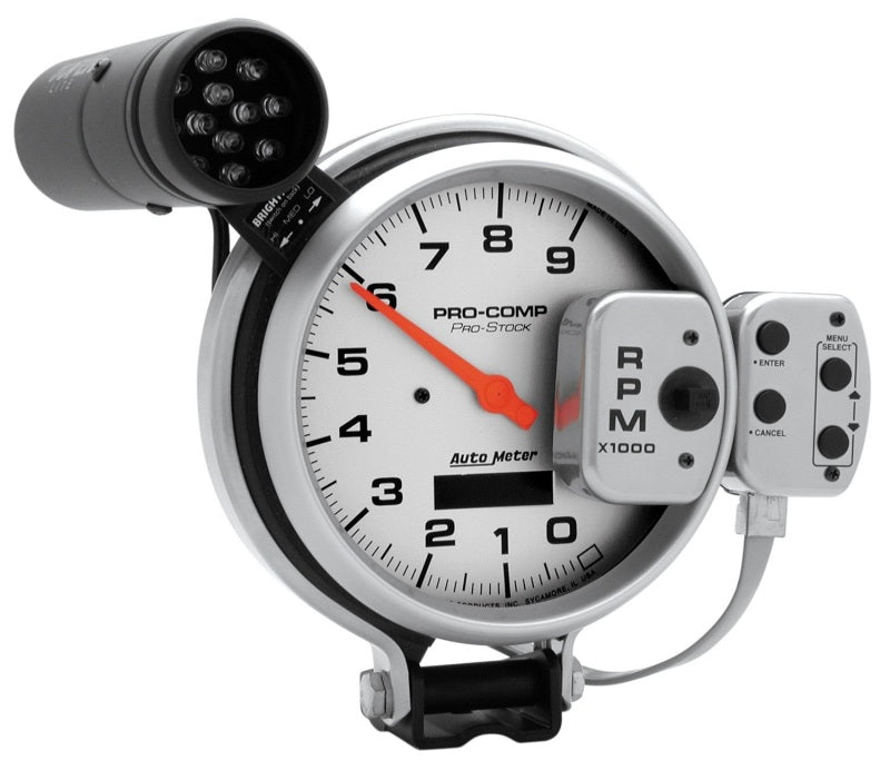 Autometer Ultra-Lite 127mm Tachometer 0-9000 RPM Pro-Stock Pedestal w/ Super Lite and Peak Mem 6832 6832 Photo - Primary