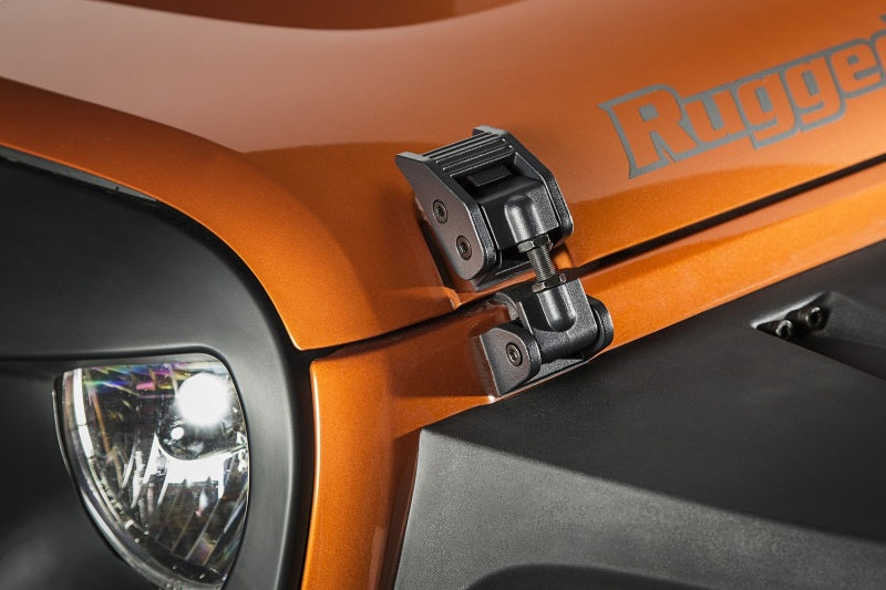 Rugged Ridge Hood Catch Kit,Textured Black;07-18 Jeep Wrangler JK 11210.17 Photo - Mounted
