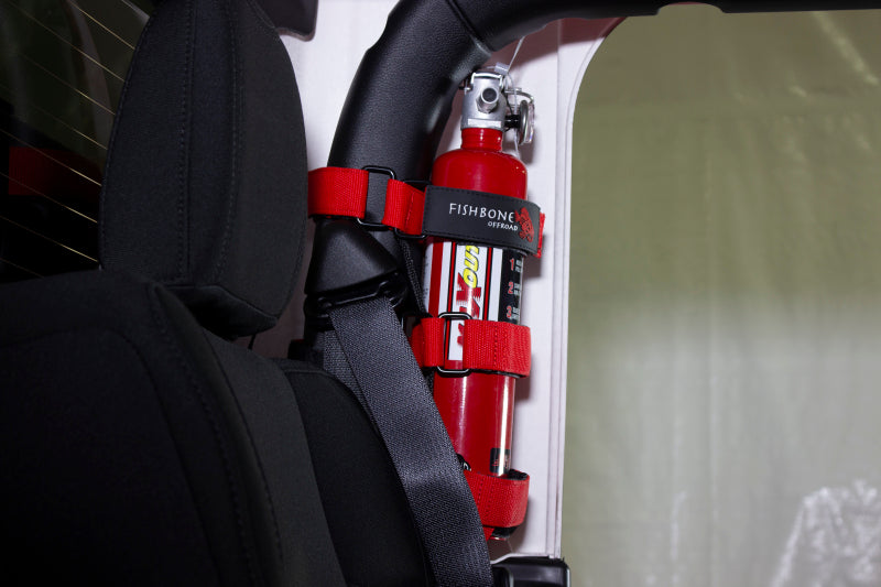 Fishbone Offroad Padded Roll Bar Red Fire Extinguisher Holder FB55155 FB55155 Photo - lifestyle view