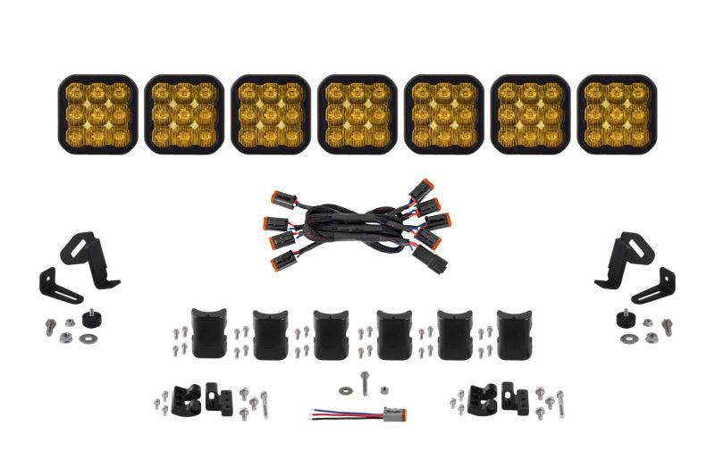 Diode Dynamics SS5 Pro Universal CrossLink 7-Pod Lightbar - Yellow Driving DD7259 DD7259 Photo - Primary