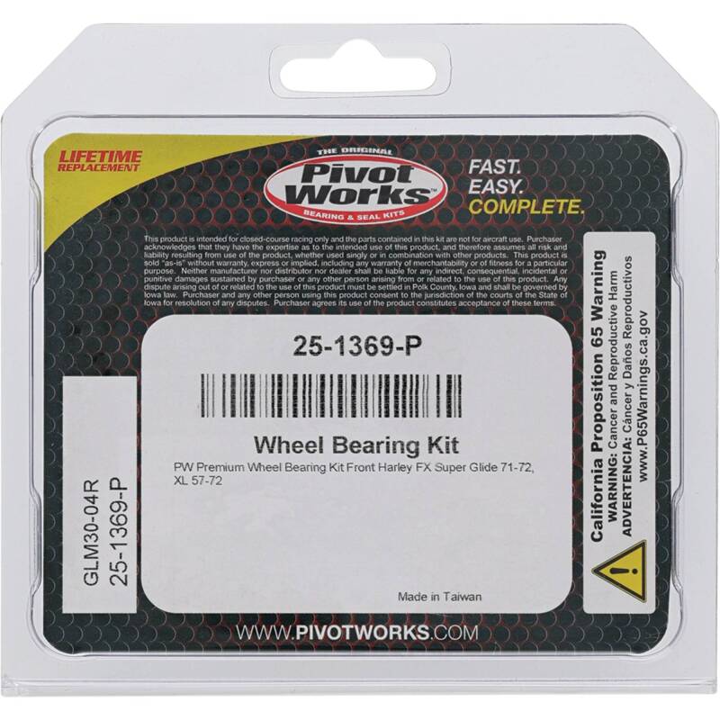 Pivot Works Harley Wheel Bearing Kit Premium Bearings 25-1369-P 25-1369-P Photo - Primary