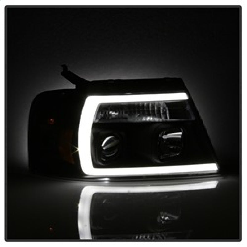 Spyder 04-08 Ford F-150 Projector Headlights - Light Bar DRL - Black PRO-YD-FF15004V2-LB-BK 5084484 5084484 Photo - Unmounted