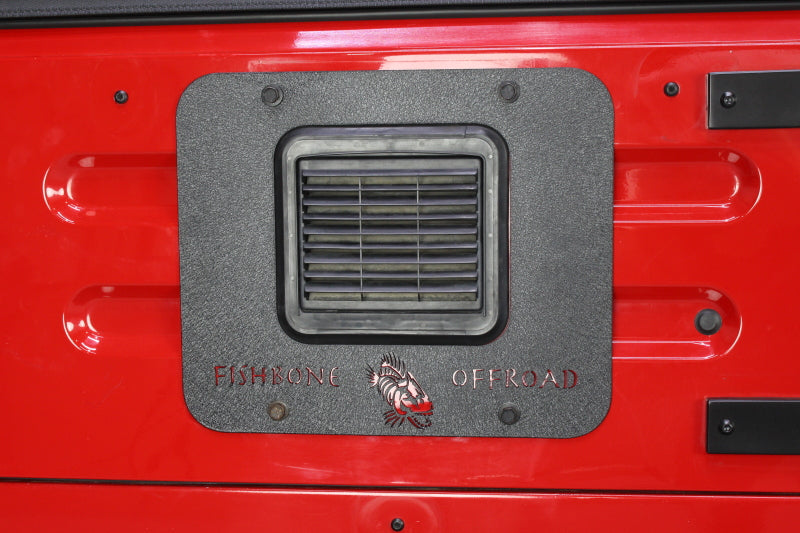 Fishbone Offroad 97-06 Jeep Wrangler TJ Tailgate Plate - Black Textured Powercoat Aluminum FB31058 FB31058 Photo - lifestyle view