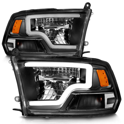 ANZO 2009-2020 Dodge Ram 1500 Full LED Square Projector Headlights w/ Chrome Housing Black Amber 111539 111539 Photo - Unmounted