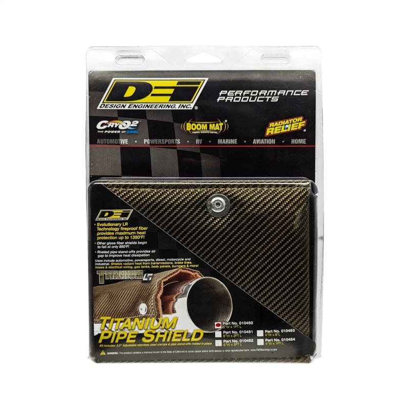 DEI Pipe Shield 6in w x 1ft - w/ Stainless Steel Clamps - Titanium 10450 10450 Photo - Unmounted