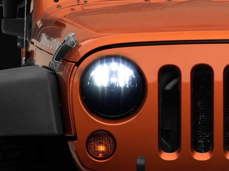 Raxiom 97-18 Jeep Wrangler TJ/JK Axial Series LED Headlights- Black Housing (Clear Lens) J108039 J108039 Photo - Close Up