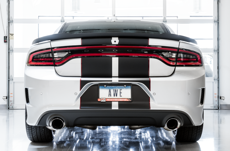 AWE Tuning 2017+ Dodge Charger 5.7L Touring Edition Exhaust - Non-Resonated - Chrome Silver Tips 3020-32060 3020-32060 Photo - Mounted