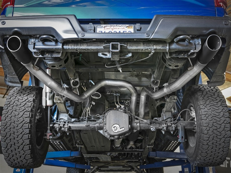 aFe Rebel Series Cat-Back Exhaust System w/ Black Tip Ford F-150 Raptor 17 49-33094-B Photo - Mounted