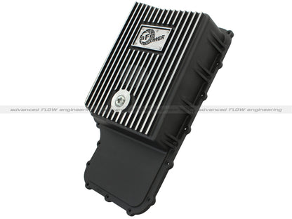 aFe Transmission Pan, Black w/ Machined Fins: Ford Trucks 11-16 V8-6.7L (t 46-70182 Photo - Primary