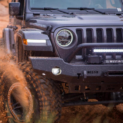 Westin WJ2 Full Width Front Bumper w/Bull Bar 59-80115 Photo - Mounted