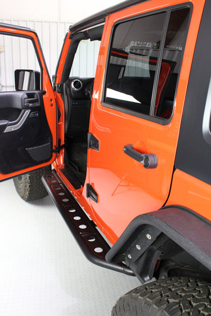 Fishbone Offroad 07-18 Jeep Wrangler JK 4 Door Steel Side Steps - Black Textured Powdercoat FB23070 FB23070 Photo - lifestyle view