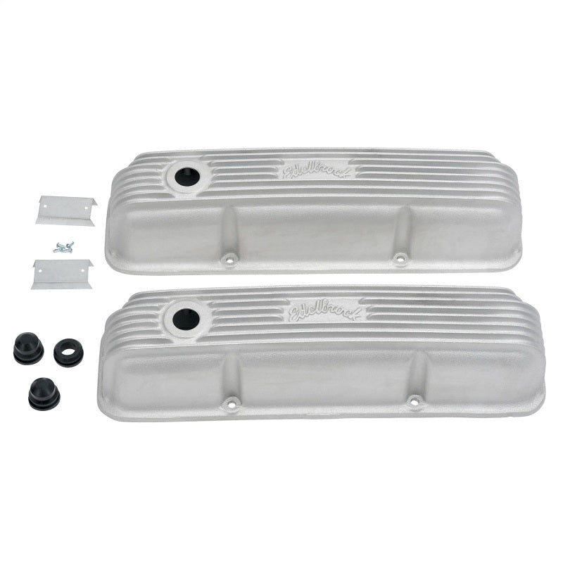 Edelbrock Valve Cover, Classic Series, Ford, 1958-1976 Fe V8, Satin 41629 Photo - Primary
