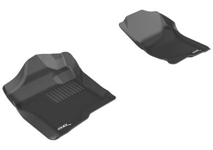 3D MAXpider 2007-2013 Chevrolet Silverado Extended/Crew Cab Kagu 1st Row Floormat - Black L1CH04711509 L1CH04711509 Photo - Primary