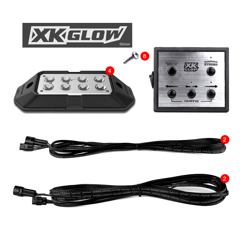 XKGLOW XK Glow Strobe Pod Lights w/ Traffic Modes Ultra Bright LEDs Multiple Modes + Solid On - Amber 4pc XK052001-4A XK052001-4A User 1