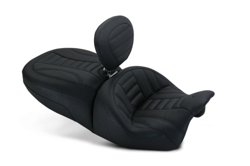 Mustang Motorcycle Mustang 15-21 Harley Freewheeler Touring Forward Deluxe 1PC Seat w/Driver Backrest - Black 79593 79593 Photo - Primary