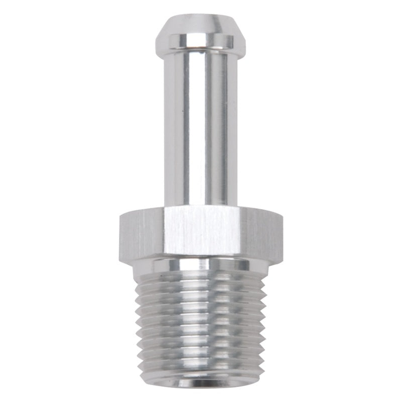 Edelbrock Hose End, Straight, 3/8" NPT to 3/8" Barb, Clear Anodize 8118 Photo - Primary