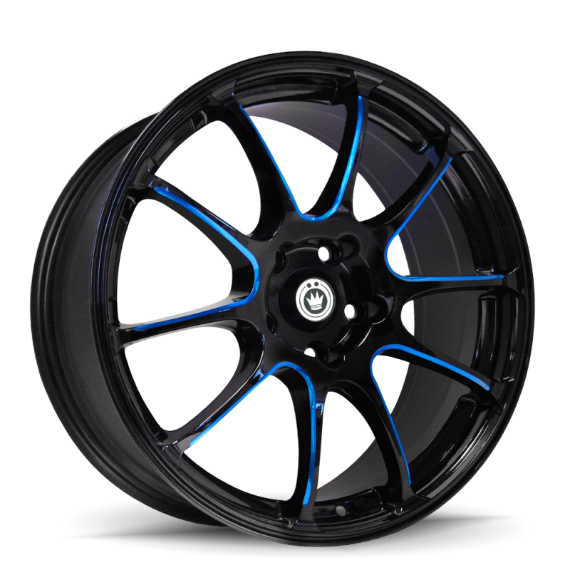 Konig Illusion Wheel Black/Ball Cut Blue 17X7 +40 5X100 IL7751040F Photo - Primary