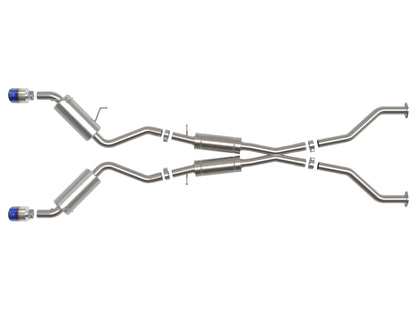 aFe Takeda 09-20 Nissan 370z 2-1/2 IN 304 Stainless Steel Cat-Back Exhaust System w/ Blue Flame Tip 49-36139-L 49-36139-L Photo - Unmounted