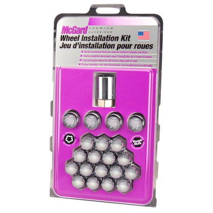McGard 5 Lug Hex Install Kit (Clamshell) w/Locks (Cone Seat Nut) 1/2-20 / 13/16 Hex - Chrome 84530CN 84530CN Photo - in package