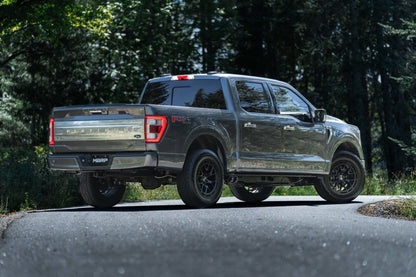 MBRP 2021+ Ford F150 Black Coated Dual Pre-Axle (Street Profile) 2.5in OD Tips 3in Cat Back Exhaust S5219BLK S5219BLK Photo - Close Up