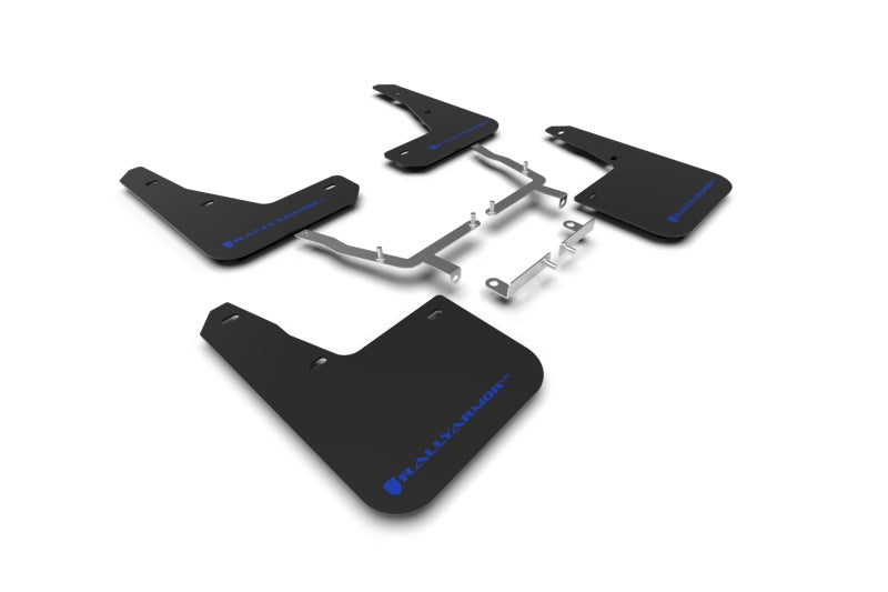 Rally Armor 19-22 Ford Focus ST MK4 (Hatch) Black UR Mud Flap w/ Blue Logo MF77-UR-BLK/BL MF77-UR-BLK/BL Photo - Primary