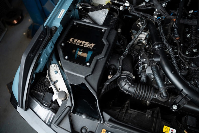 CORSA Performance Corsa 21-22 Ford Bronco 2.7L Closed Box Air Intake With Donaldson Powercore Dry Filter 470036 470036 Photo - Mounted