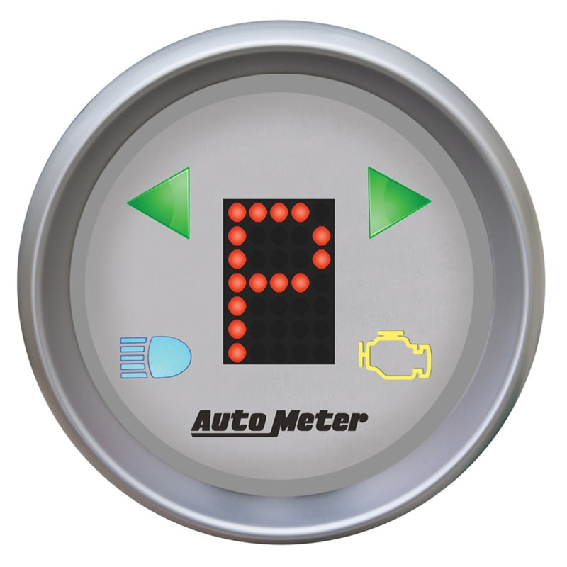 Autometer Gauge,Gear Pos,2 1/16",Incl Indicators,Silver Dial,Red LED 4359 Photo - Primary