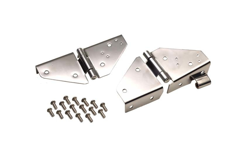 Kentrol 76-95 Jeep CJ/Wrangler YJ Windshield Hinge Pair - Polished Silver 30403 30403 Photo - Primary
