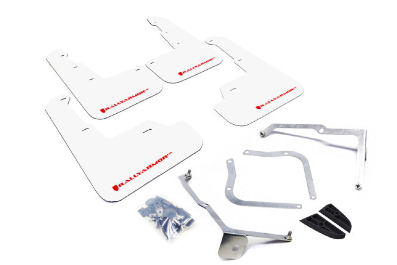 Rally Armor 2015-19 Subaru WRX & STI Sedan White Mud Flap Red Logo MF32-UR-WH/RD Photo - Primary