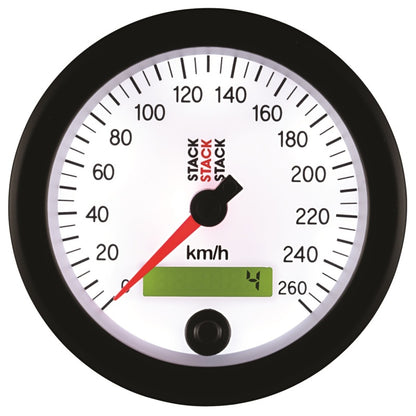 Autometer Stack Instruments 88MM 0-260 KM/H Programmable Speedometer - White ST3852 ST3852 User 4