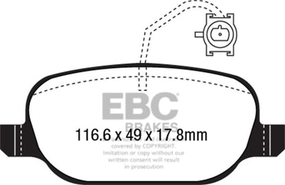 EBC 2014+ Alfa Romeo 4C 1.75L Turbo Redstuff Rear Brake Pads DP32236C DP32236C Photo - Primary