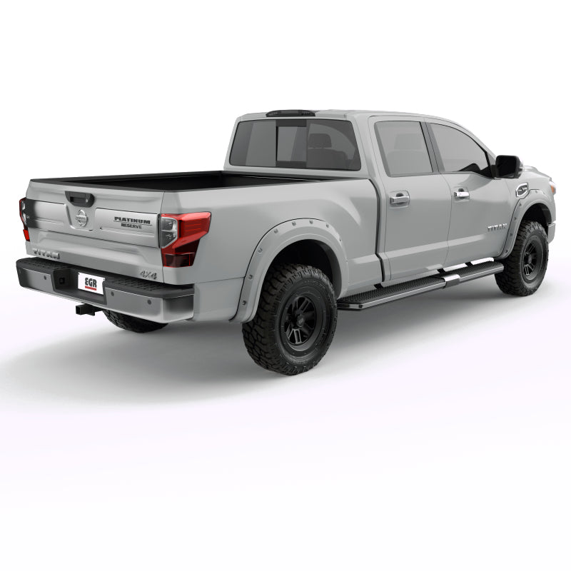 EGR 16+ Nissan Titan XD Bolt-On Look Color Match Fender Flares - Set - Blizzard 795904-QAK 795904-QAK Photo - Mounted