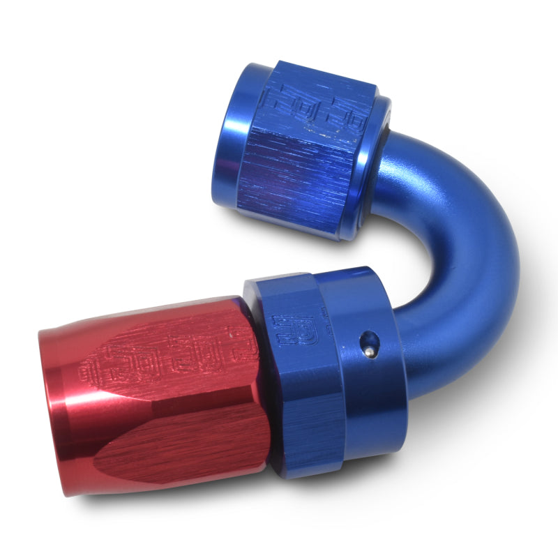 Russell #6 Full Flow Swivel 150° Tight Radius Hose Ends - Red / Blue 613450 Photo - out of package