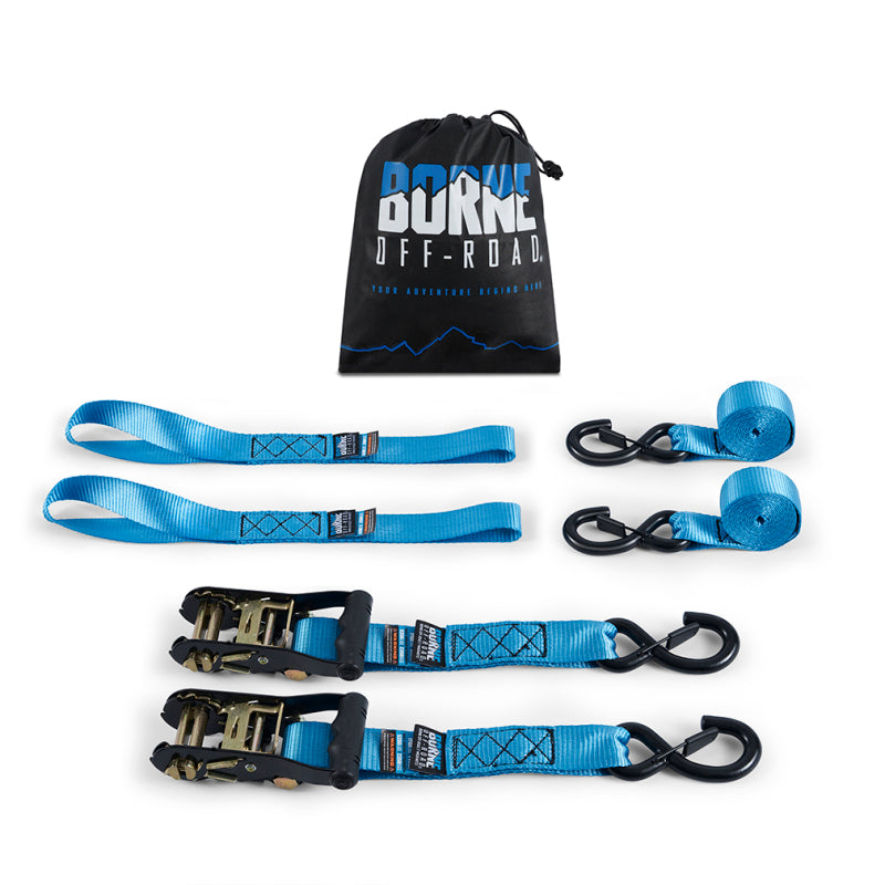 Borne Off-Road Heavy-Duty Ratchet Tie-Down Kit (2-Pack) - Blue BNRTC-TDHD-2BL BNRTC-TDHD-2BL Photo - Primary