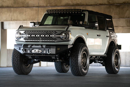 DV8 Offroad 2021+ Ford Bronco Front Bumper Winch Capable w/ Optional Bull Bar/Aux Light Opening FBBR-01 FBBR-01 Photo - Mounted