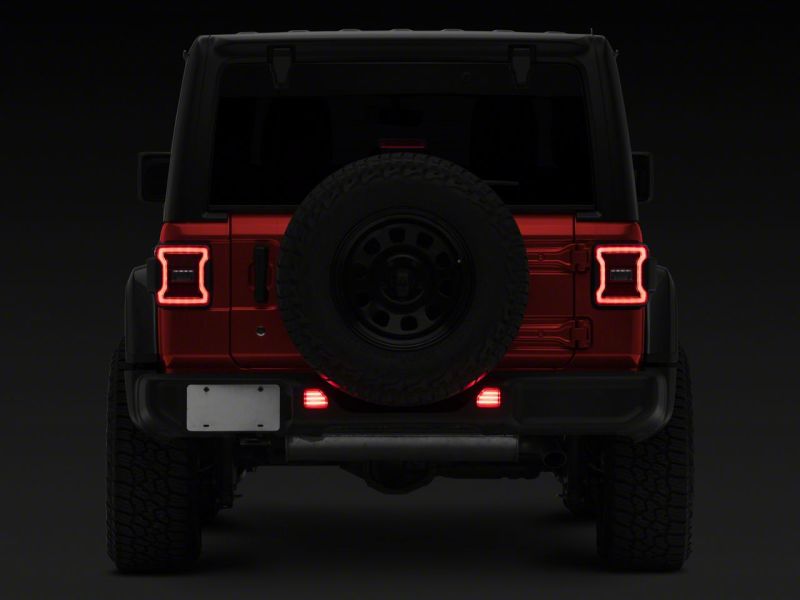 Raxiom 18-23 Jeep Wrangler JL Moab Rubicon Sahara Axial LED Rear Bumper Reflector Lights- Clear J134140-JL J134140-JL Photo - Close Up