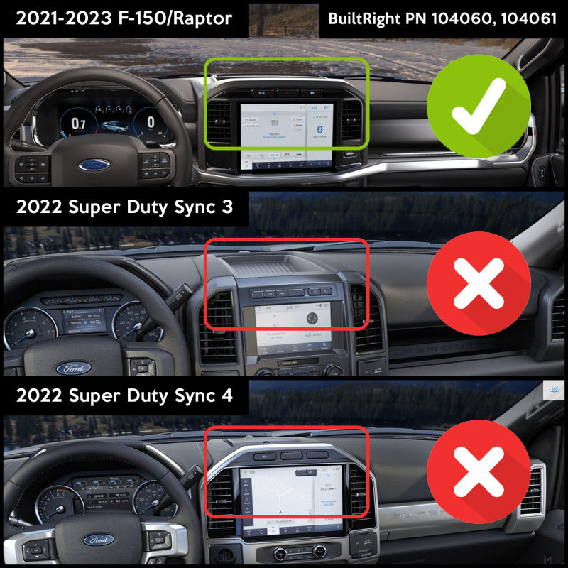 BuiltRight Industries 2021+ Ford F-150 / Raptor Dash Mount 104060 104060 Photo - lifestyle view